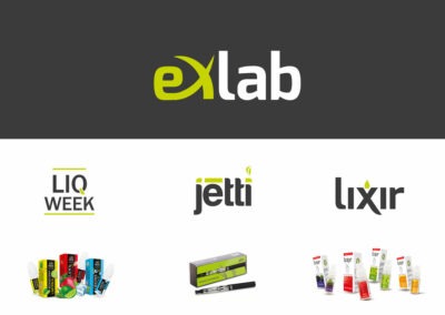Exlab: Liqweek, Jetti, Lixir – Naming, Logo, Materiały promocyjne, Strona internetowa